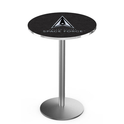 United States Space Force 36" Tall - 36" Top Pub Table with Stainless Finish