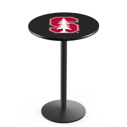 L214 Stanford University 36' Tall - 36' Top Pub Table w/ Black Wrinkle Finish