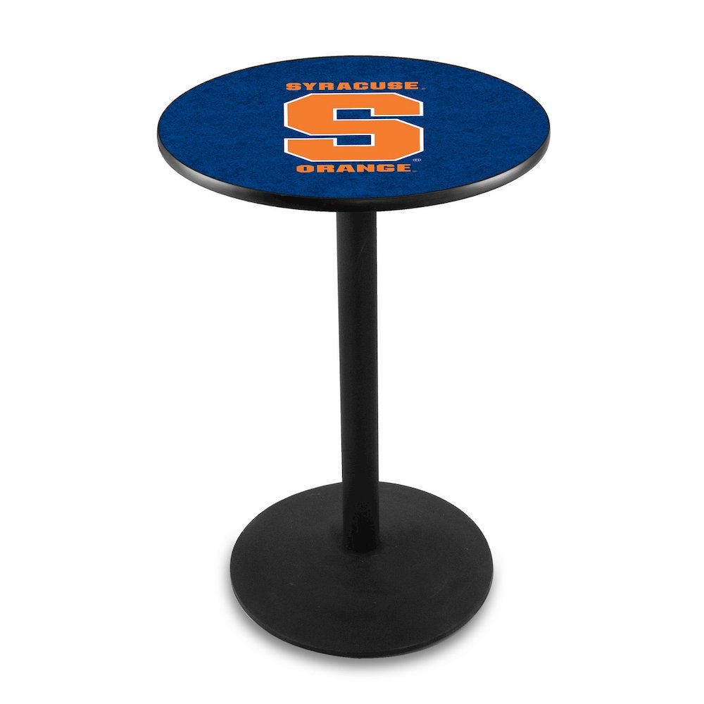 L214 Syracuse University 36" Tall - 36" Top Pub Table with Black Wrinkle Finish