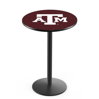 L214 Texas A&M 36" Tall - 36" Top Pub Table with Black Wrinkle Finish