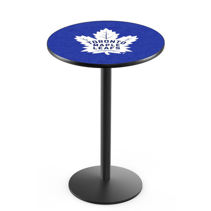 L214 Toronto Maple Leafs 36' Tall - 36' Top Pub Table w/ Black Wrinkle Finish (7832)