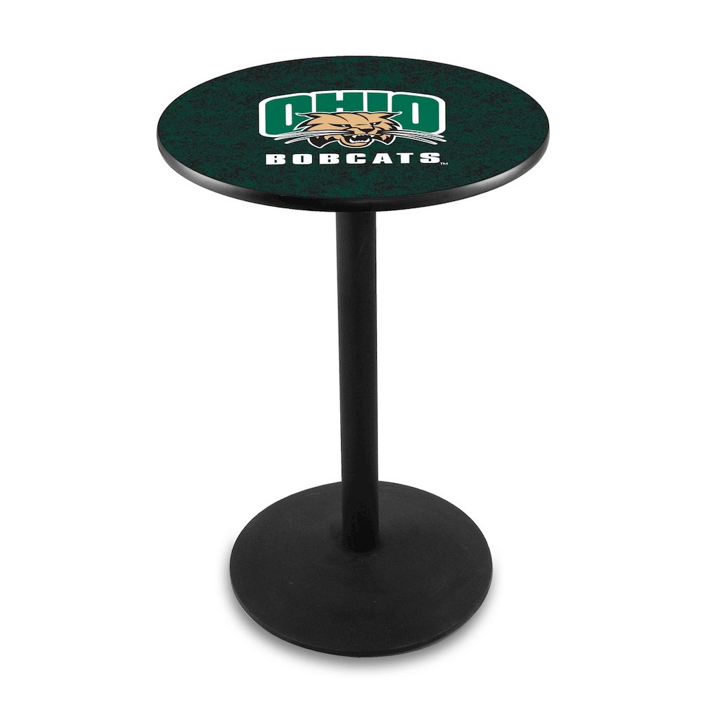 L214 Ohio University 36" Tall - 36" Top Pub Table with Black Wrinkle Finish