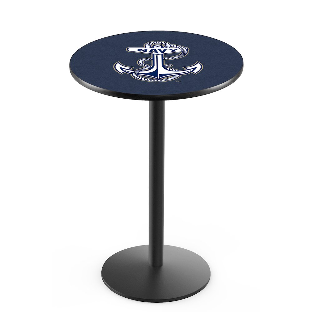 L214 US Naval Academy 36" Tall - 36" Top Pub Table with Black Wrinkle Finish