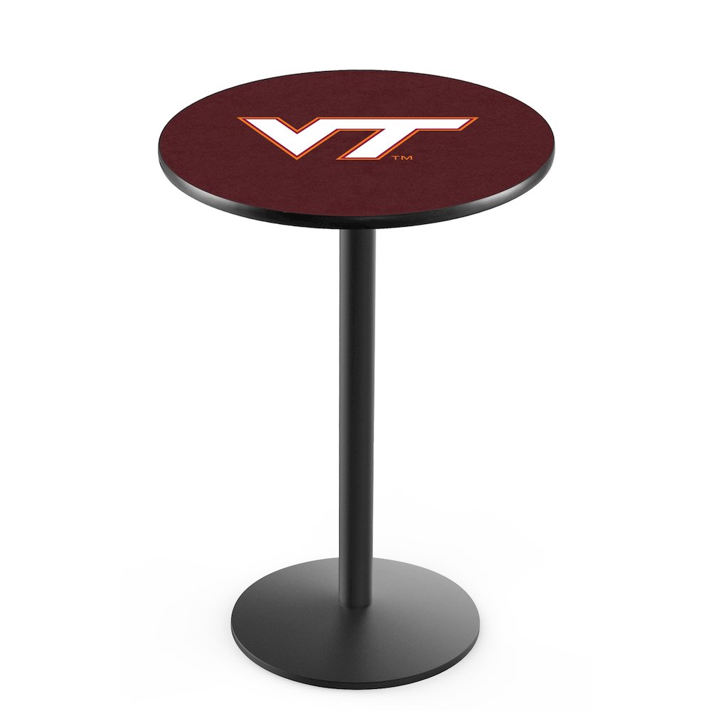 L214 Virginia Tech University 36" Tall - 36" Top Pub Table with Black Wrinkle Finish