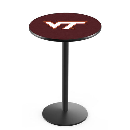 L214 Virginia Tech University 36" Tall - 36" Top Pub Table with Black Wrinkle Finish