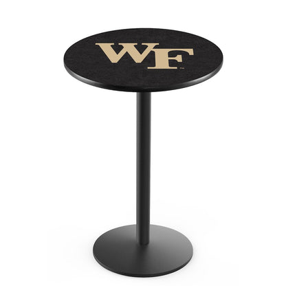 L214 Wake Forest University 36" Tall - 36" Top Pub Table with Black Wrinkle Finish