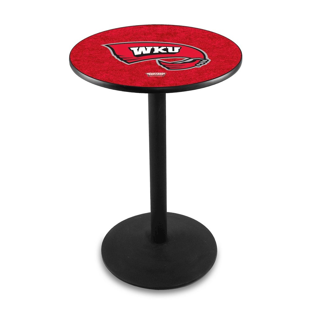 L214 Western Kentucky University 36' Tall - 36' Top Pub Table w/ Black Wrinkle Finish