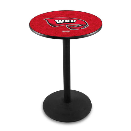 L214 Western Kentucky University 36' Tall - 36' Top Pub Table w/ Black Wrinkle Finish