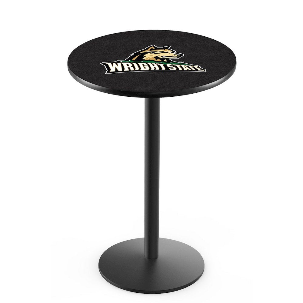 L214 Wright State University 36' Tall - 36' Top Pub Table w/ Black Wrinkle Finish