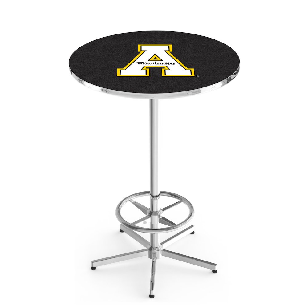 L216 Appalachian State University 42" Tall - 36" Top Pub Table with Chrome Finish