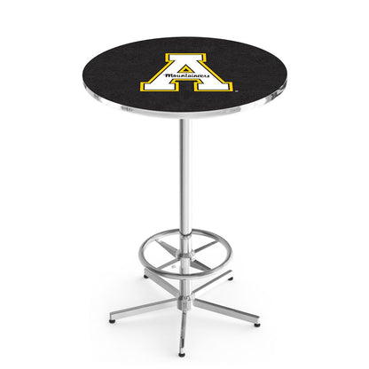 L216 Appalachian State University 42" Tall - 36" Top Pub Table with Chrome Finish