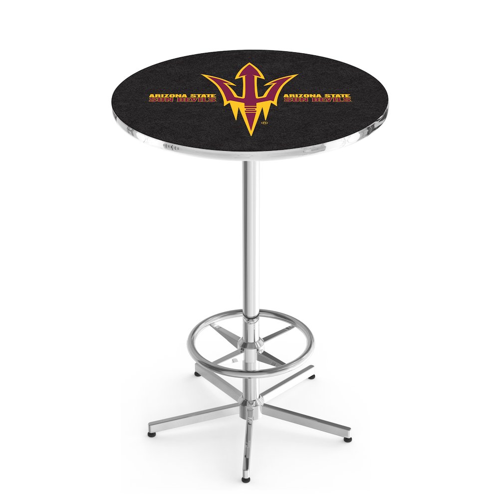 L216 Arizona State University (Pitchfork) 42' Tall - 36' Top Pub Table w/ Chrome Finish