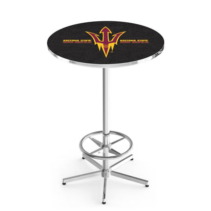 L216 Arizona State University (Pitchfork) 42' Tall - 36' Top Pub Table w/ Chrome Finish