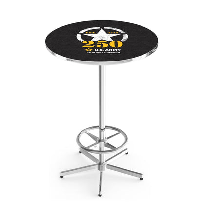 42" Tall - 36" Top Pub Table with Chrome Finish