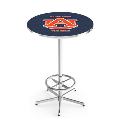 L216 Auburn University 42' Tall - 36' Top Pub Table w/ Chrome Finish