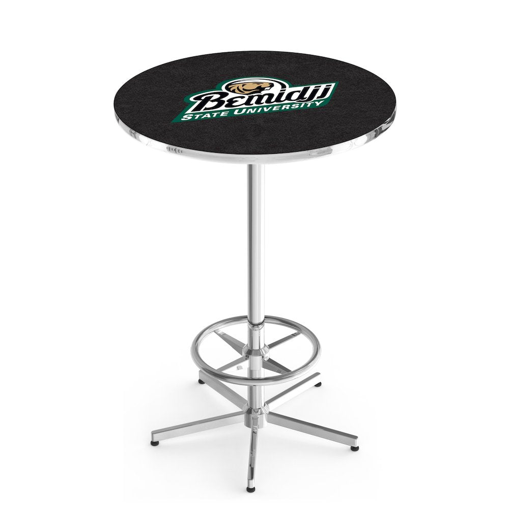 L216 Bemidji State University 42' Tall - 36' Top Pub Table w/ Chrome Finish