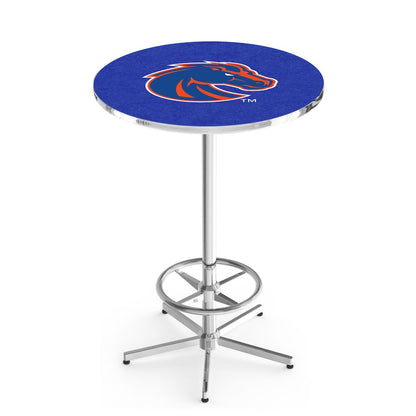 L216 Boise State University 42" Tall - 36" Top Pub Table with Chrome Finish