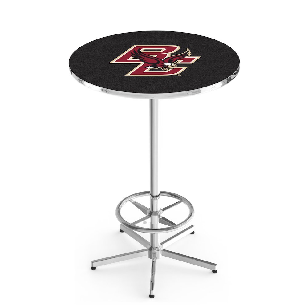 L216 Boston College 42' Tall - 36' Top Pub Table w/ Chrome Finish