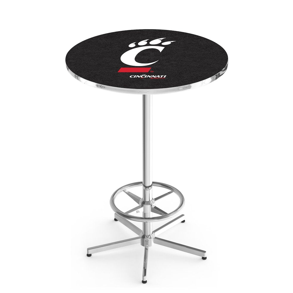 L216 University of Cincinnati 42' Tall - 36' Top Pub Table w/ Chrome Finish