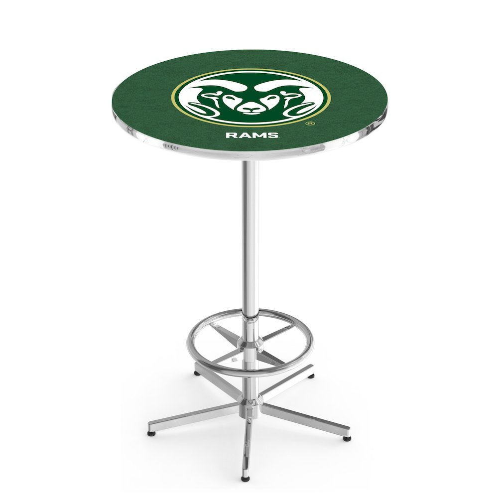 L216 Colorado State University 42' Tall - 36' Top Pub Table w/ Chrome Finish