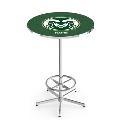 L216 Colorado State University 42' Tall - 36' Top Pub Table w/ Chrome Finish