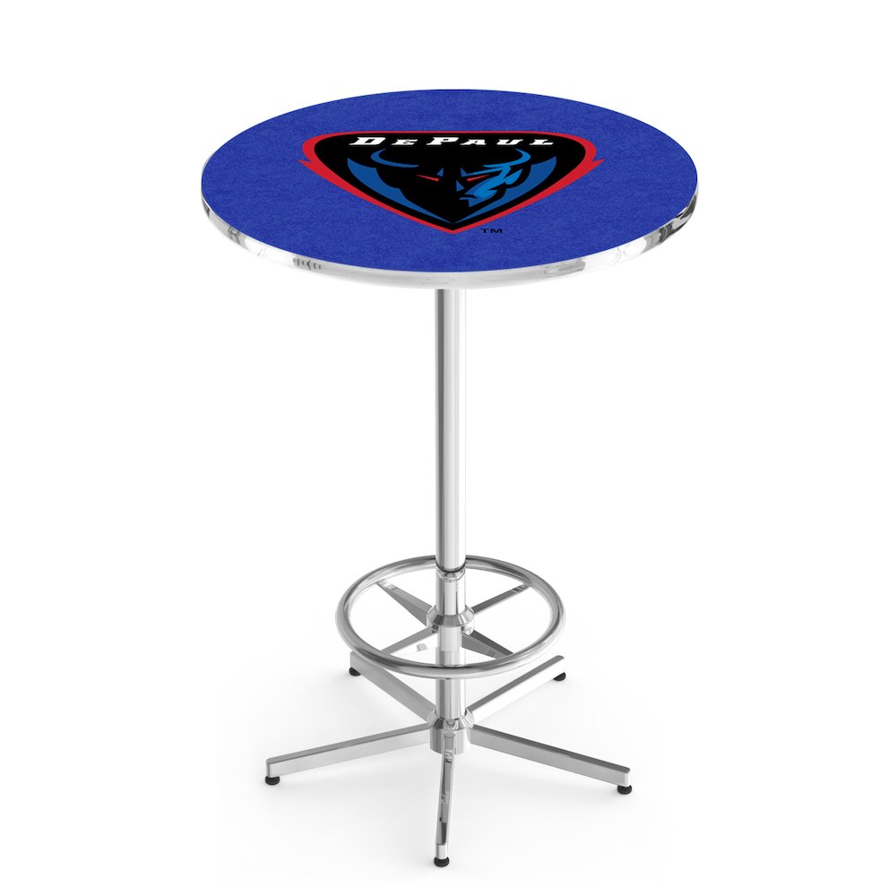 L216 DePaul University 42' Tall - 36' Top Pub Table w/ Chrome Finish