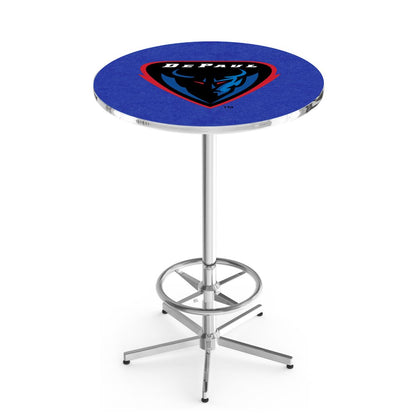 L216 DePaul University 42' Tall - 36' Top Pub Table w/ Chrome Finish