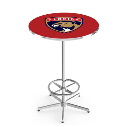 L216 Florida Panthers 42' Tall - 36' Top Pub Table w/ Chrome Finish (5967)
