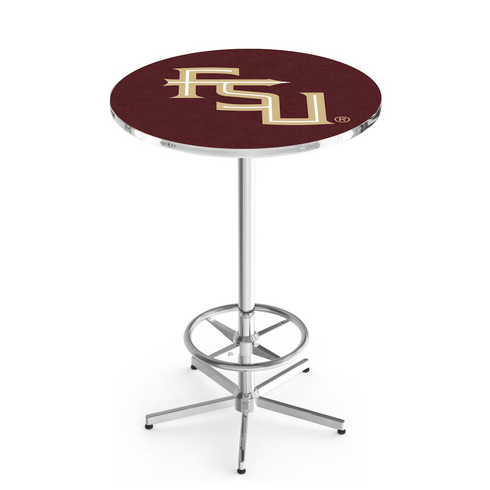 L216 Florida State (Script) 42' Tall - 36' Top Pub Table w/ Chrome Finish