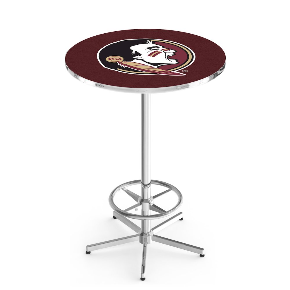 L216 Florida State (Head) 42" Tall - 36" Top Pub Table with Chrome Finish