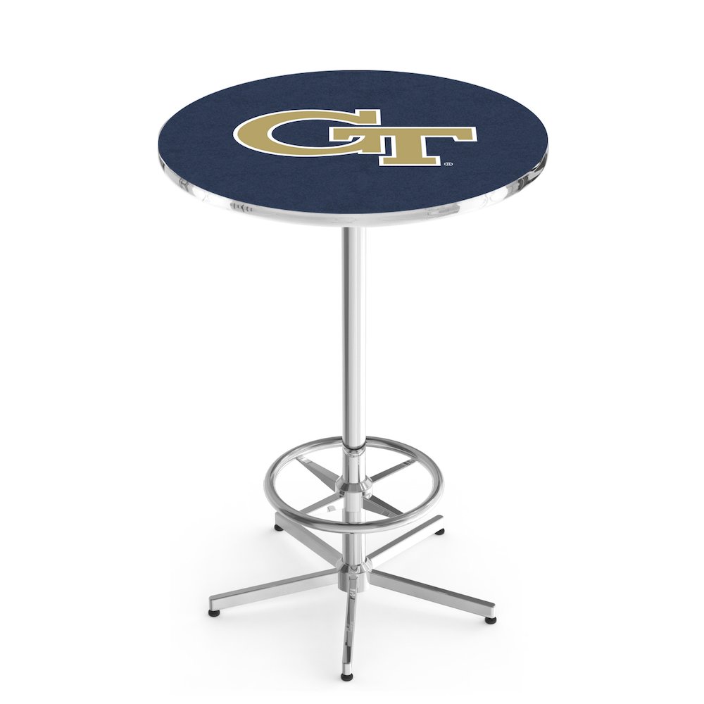L216 Georgia Tech 42' Tall - 36' Top Pub Table w/ Chrome Finish