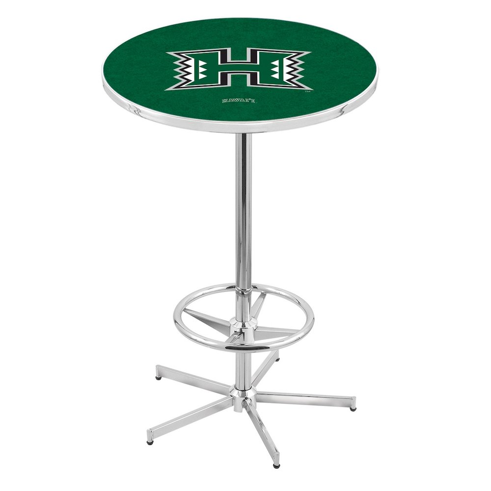 L216 University of Hawaii 42' Tall - 36' Top Pub Table w/ Chrome Finish