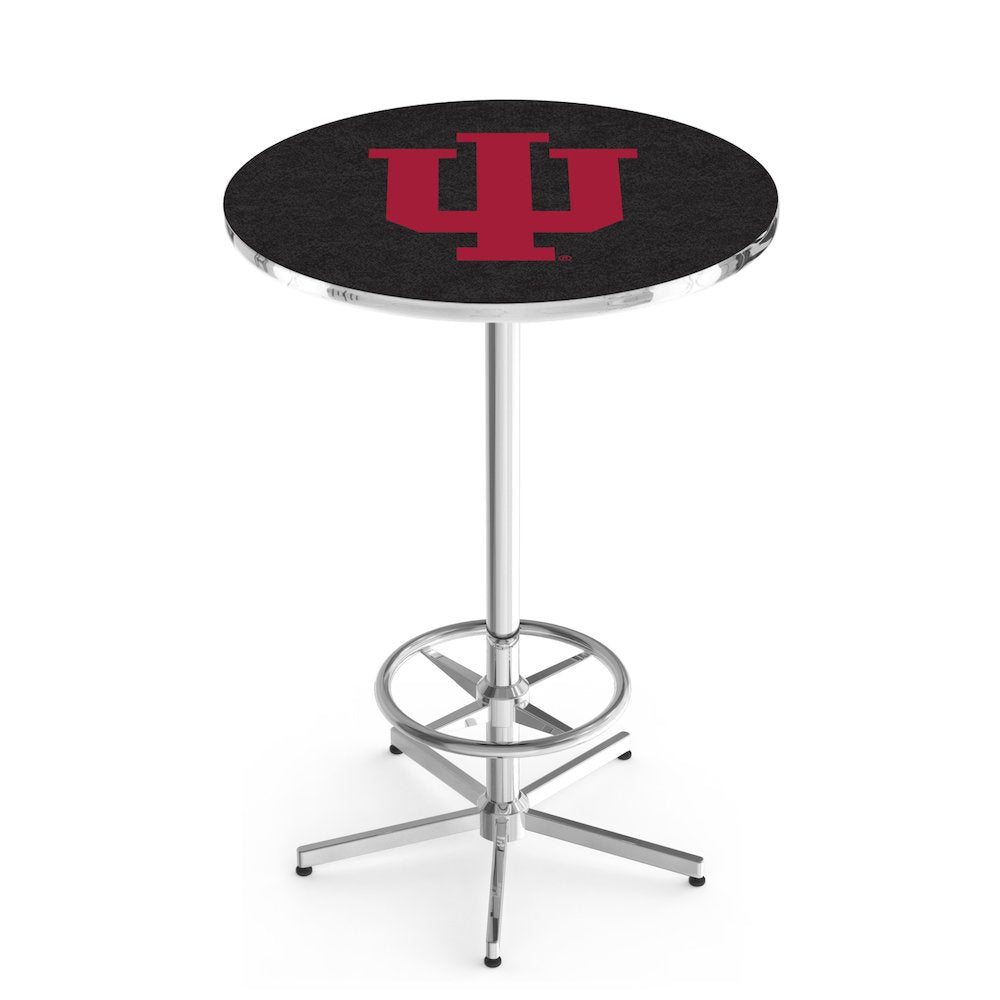 L216 Indiana University 42" Tall - 36" Top Pub Table with Chrome Finish