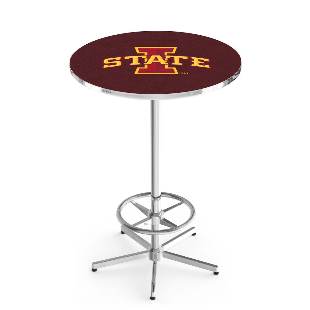 L216 Iowa State University 42' Tall - 36' Top Pub Table w/ Chrome Finish