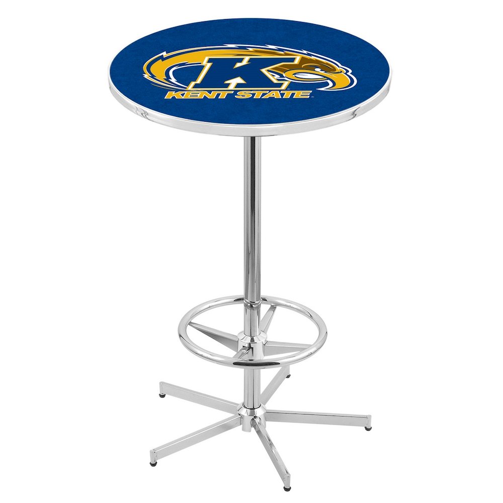 L216 Kent State University 42" Tall - 36" Top Pub Table with Chrome Finish