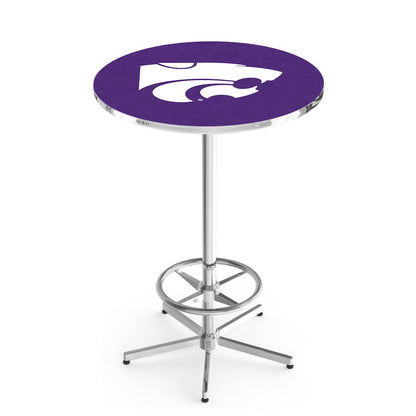 L216 Kansas State University 42' Tall - 36' Top Pub Table w/ Chrome Finish