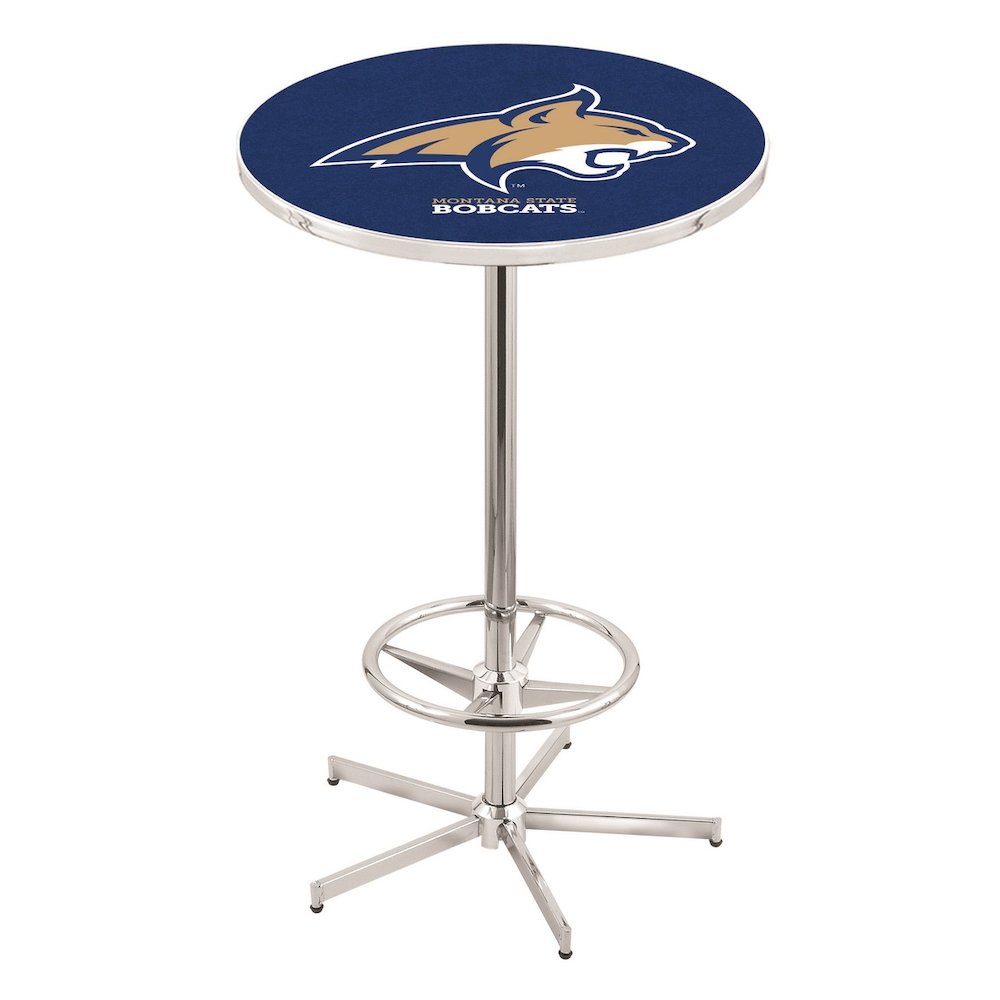 L216 Montana State University 42' Tall - 36' Top Pub Table w/ Chrome Finish