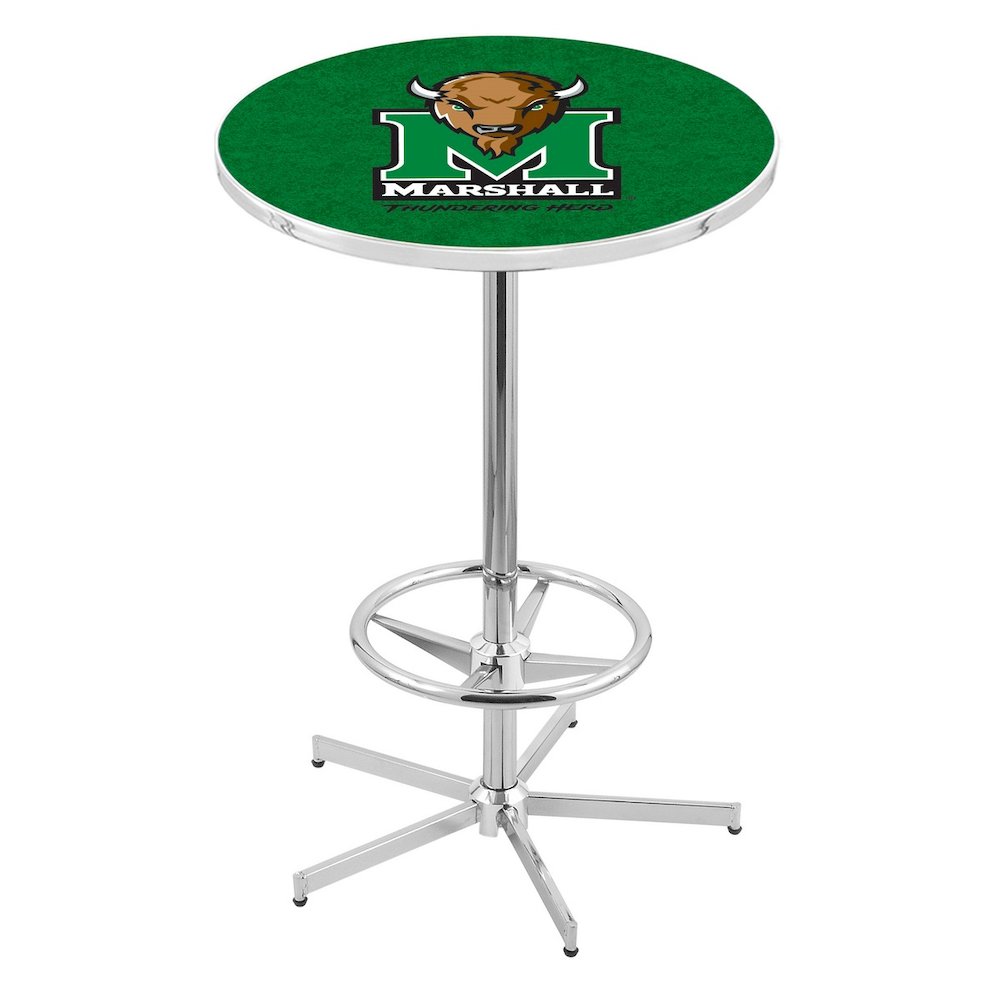 L216 Marshall University 42' Tall - 36' Top Pub Table w/ Chrome Finish