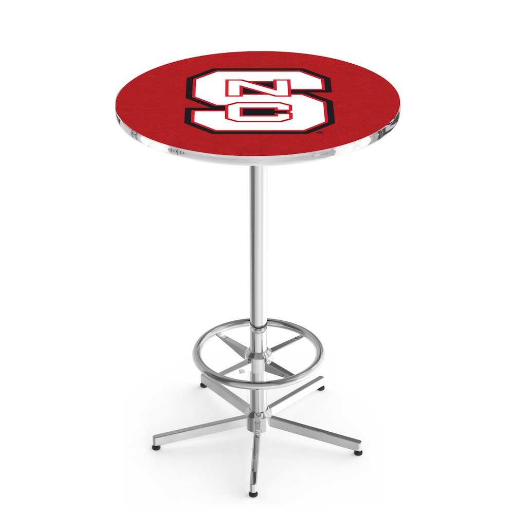 L216 North Carolina State University 42' Tall - 36' Top Pub Table w/ Chrome Finish