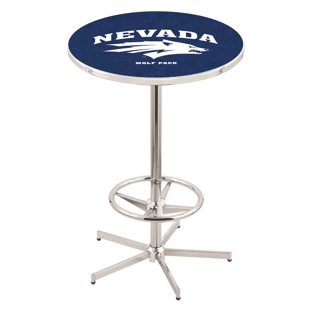 L216 University of Nevada 42' Tall - 36' Top Pub Table w/ Chrome Finish