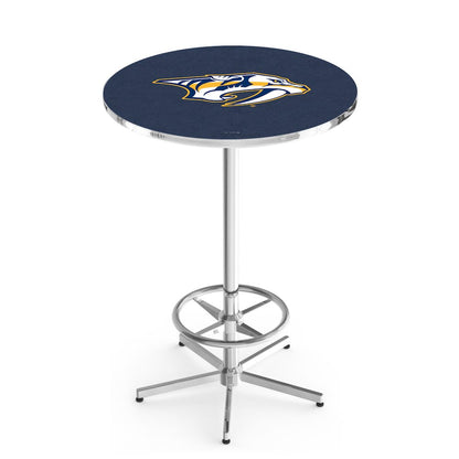 L216 Nashville Predators 42' Tall - 36' Top Pub Table w/ Chrome Finish (6629)