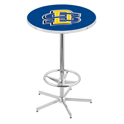 L216 South Dakota State University 42' Tall - 36' Top Pub Table w/ Chrome Finish
