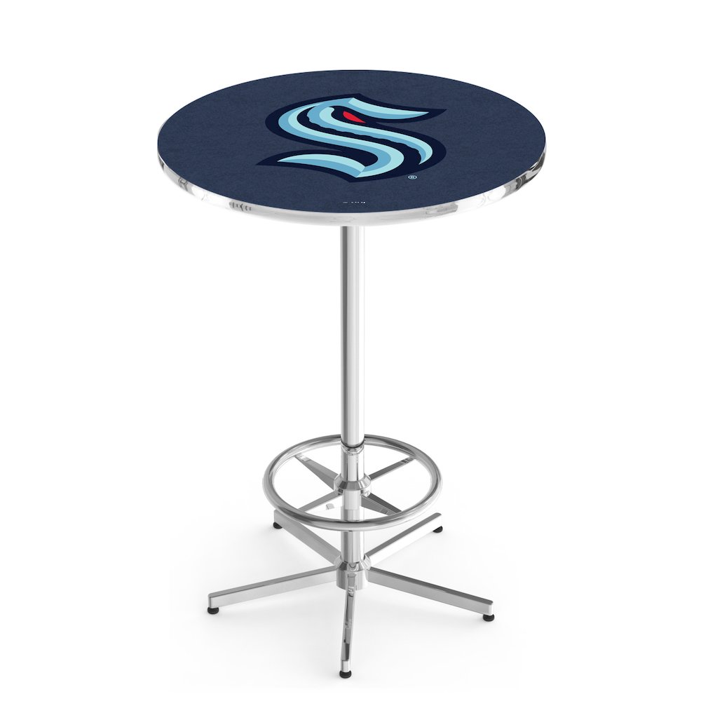 L216 Seattle Kraken 42' Tall - 36' Top Pub Table w/ Chrome Finish (993)