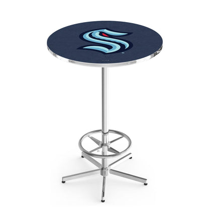 L216 Seattle Kraken 42' Tall - 36' Top Pub Table w/ Chrome Finish (993)