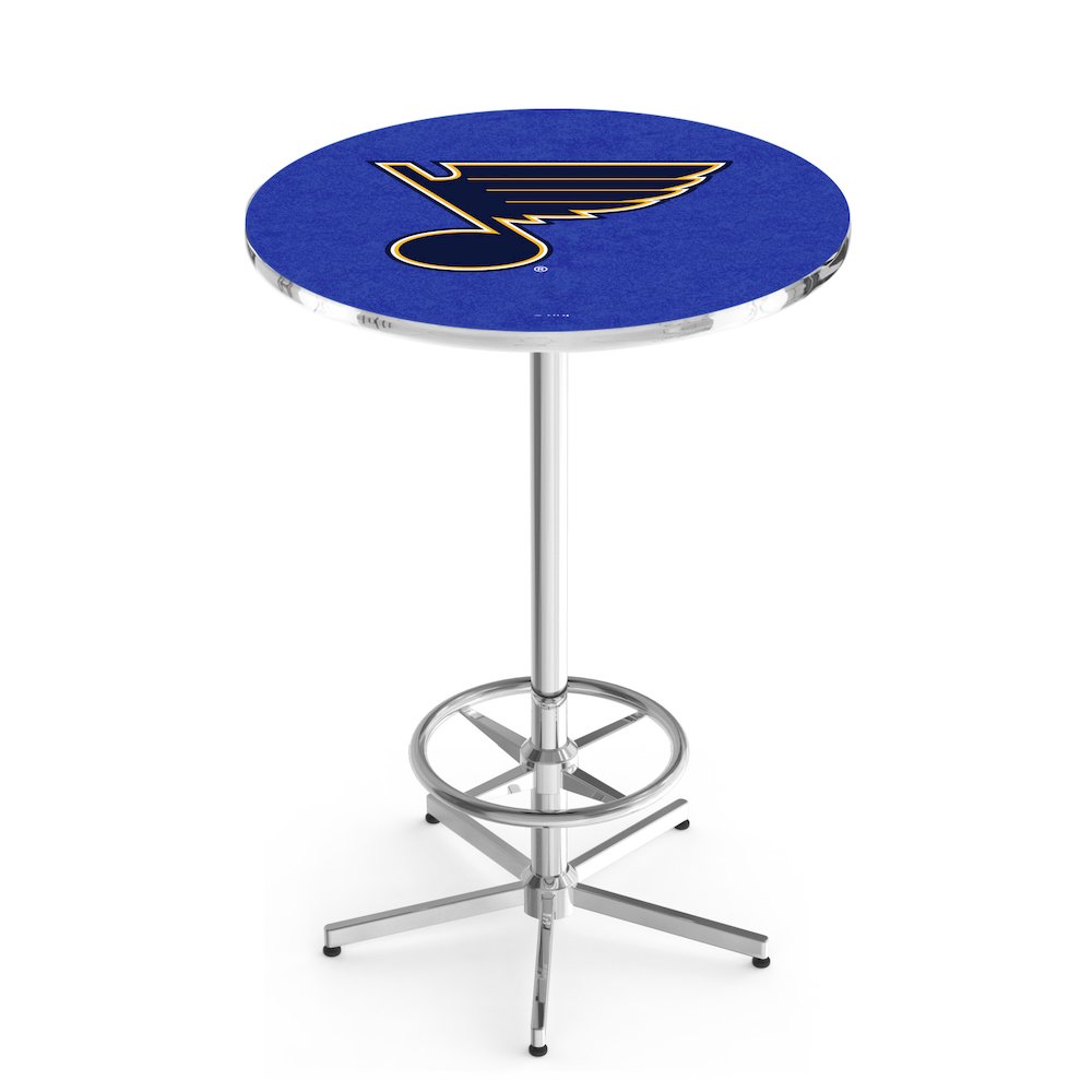 L216 St Louis Blues 42' Tall - 36' Top Pub Table w/ Chrome Finish (6865)