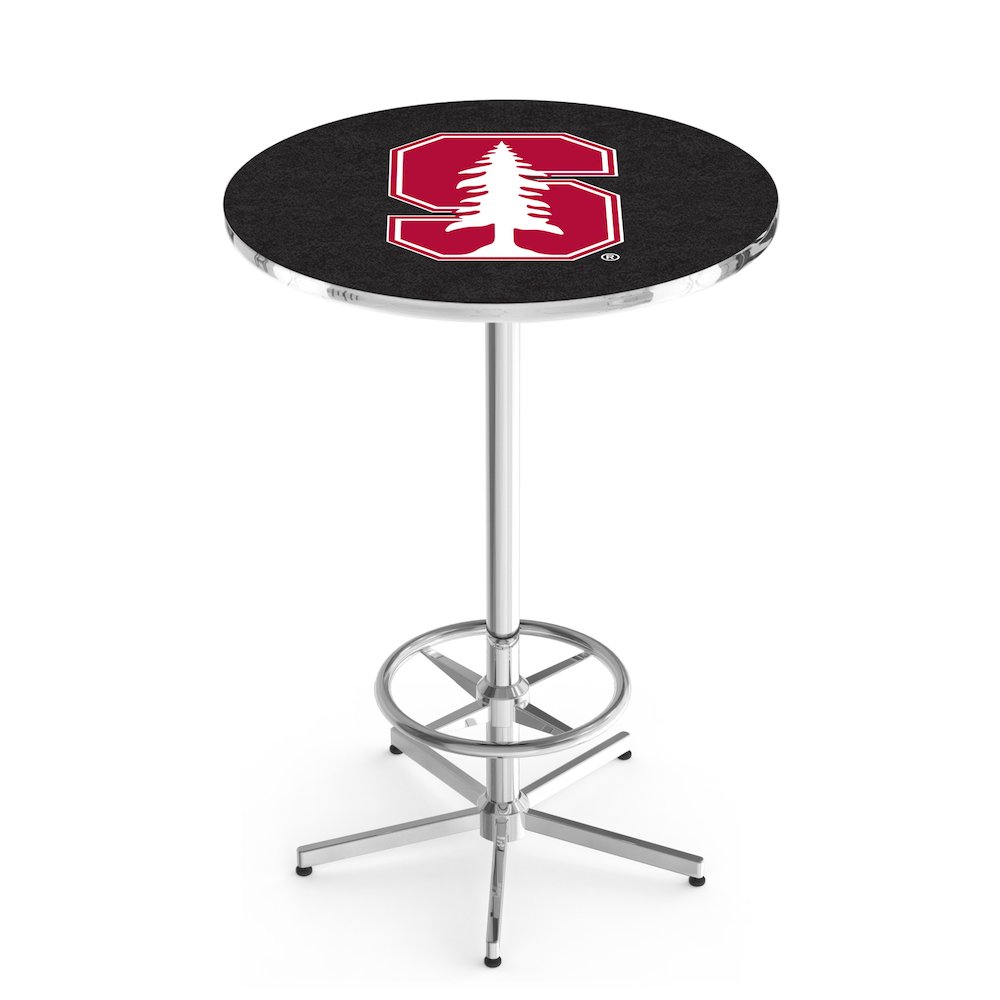 L216 Stanford University 42' Tall - 36' Top Pub Table w/ Chrome Finish