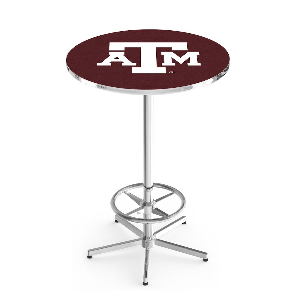 L216 Texas A&M 42" Tall - 36" Top Pub Table with Chrome Finish