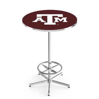L216 Texas A&M 42" Tall - 36" Top Pub Table with Chrome Finish