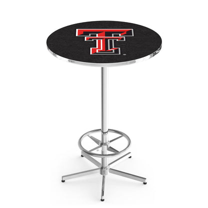 L216 Texas Tech University 42" Tall - 36" Top Pub Table with Chrome Finish