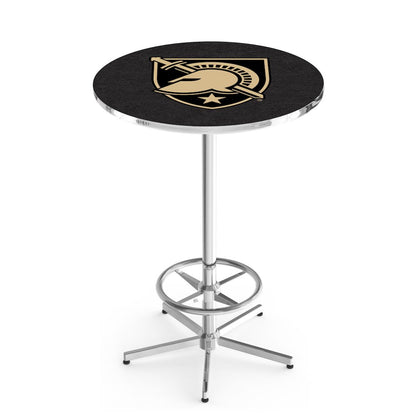 L216 US Military Academy 42' Tall - 36' Top Pub Table w/ Chrome Finish